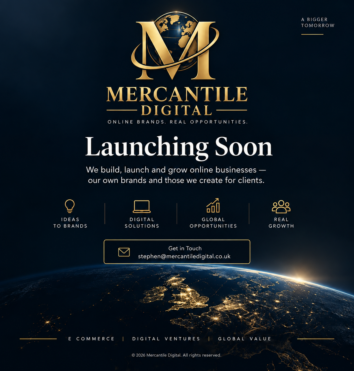 Mercantile Digital — Launching Soon. Online Brands. Real Opportunities.